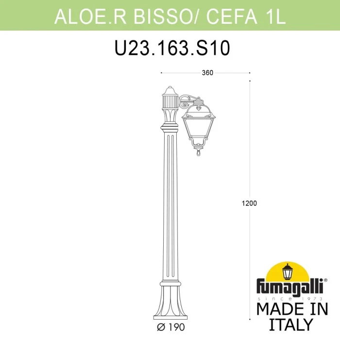 Ландшафтный светильник Fumagalli ALOE.R/CEFA 1L U23.163.S10.BXE27