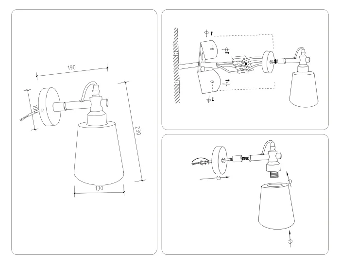 Настенный светильник со сменной лампой Ambrella light TR82213