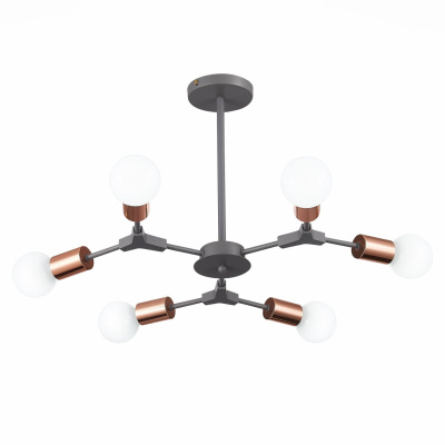 SLE106403-06 Люстра потолочная Серый, Розовое золото E27 6*60W