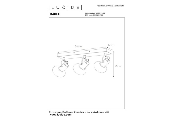 Спот LUCIDE 17993/03/30