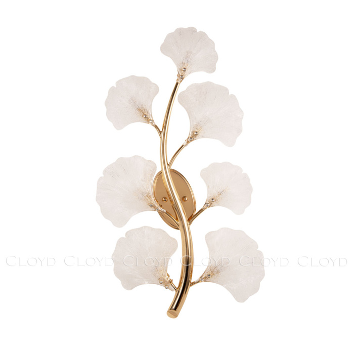 Бра Cloyd POLYNESIA W7 / выс. 77 см - прозрачн.стекло - золото (арт.20111)