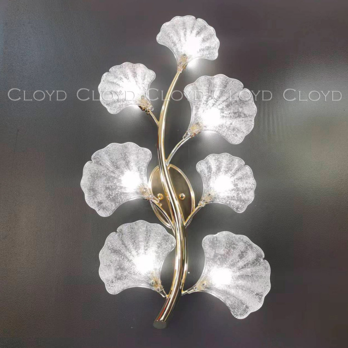 Бра Cloyd POLYNESIA W7 / выс. 77 см - прозрачн.стекло - золото (арт.20111)