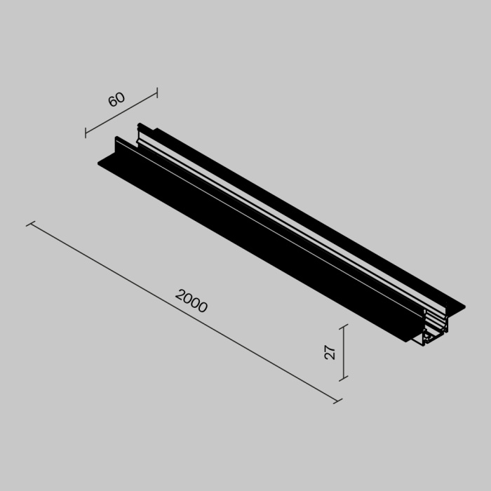 Профиль для шинопроводов Maytoni Exility ip black O-TR002ED-P-B2M