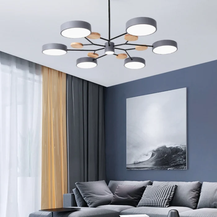 Люстра на штанге MEADE 7 lamps Grey ImperiumLoft