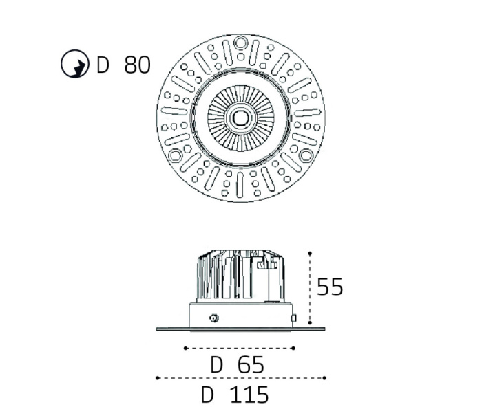 Светильник встраиваемый влагозащищенный Italline IT02-028 black 3000K