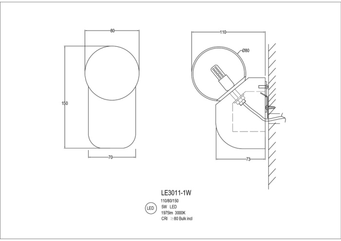 Настенный светильник Leon Eve LE3011/1W