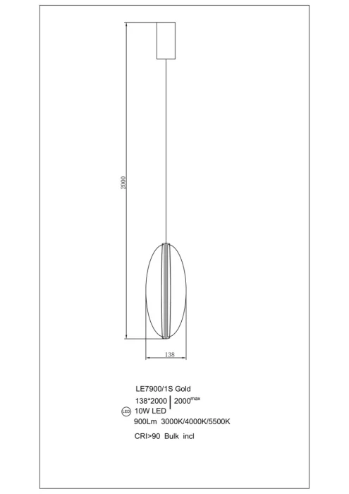 Подвесной светильник Leon Irene LE7900/1S Gold