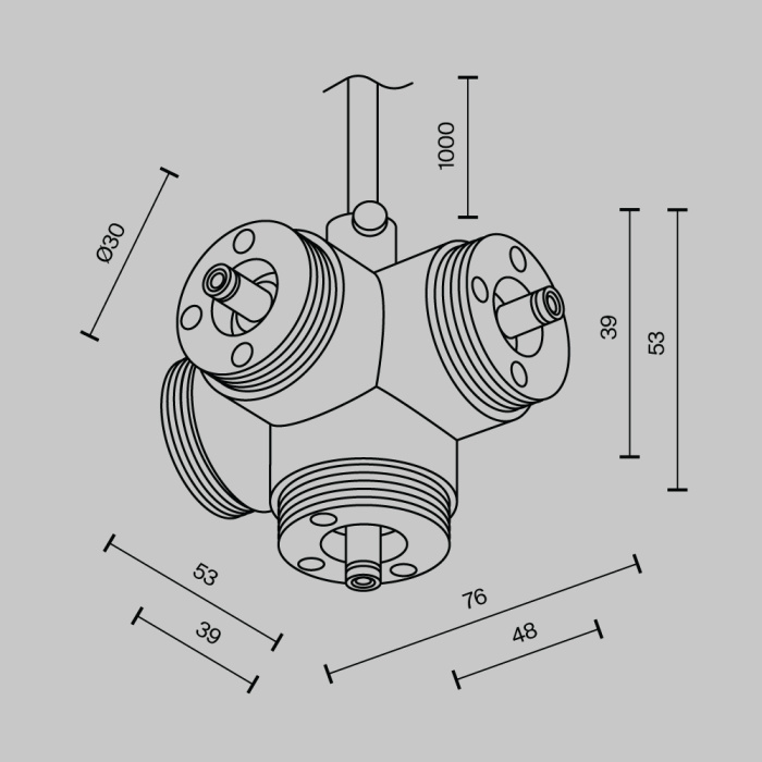 Х-образный вертикальный коннектор Maytoni CA019L4C-P-B