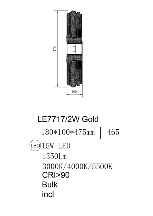 Бра Leon Cascade LE7717/2W Gold