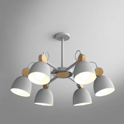 Потолочная люстра на штанге ROLLA 6 Gray ImperiumLoft