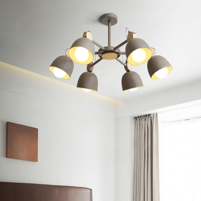 Потолочная люстра на штанге ROLLA 6 Gray ImperiumLoft