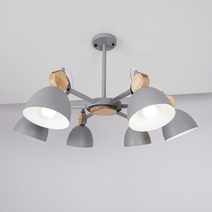 Потолочная люстра на штанге ROLLA 6 Gray ImperiumLoft