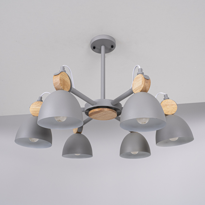 Потолочная люстра на штанге ROLLA 6 Gray ImperiumLoft