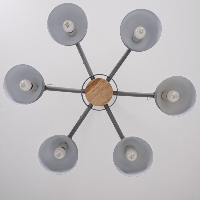 Потолочная люстра на штанге ROLLA 6 Gray ImperiumLoft
