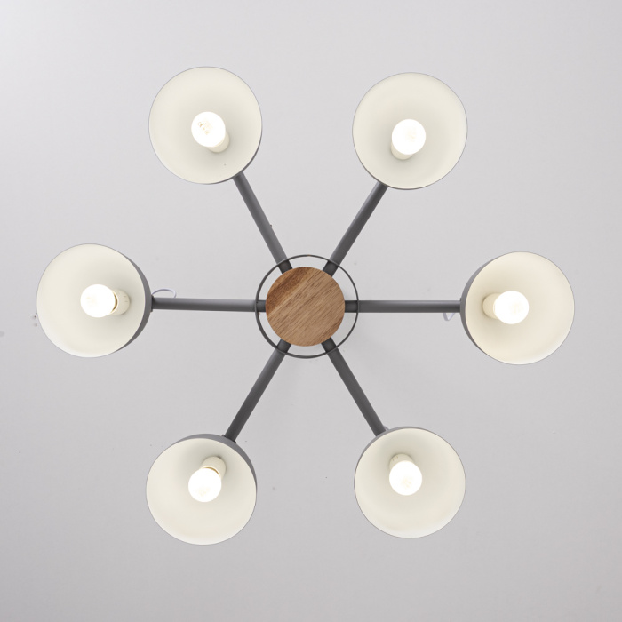 Потолочная люстра на штанге ROLLA 6 Gray ImperiumLoft