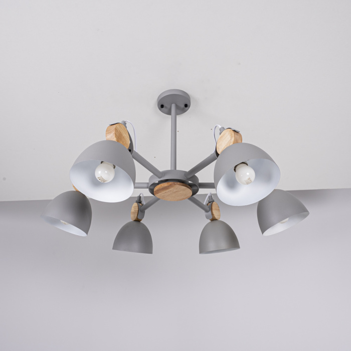 Потолочная люстра на штанге ROLLA 6 Gray ImperiumLoft