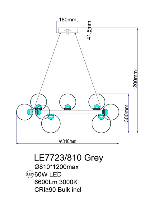 Подвесная люстра Leon Molecule LE7723/810 Chrome