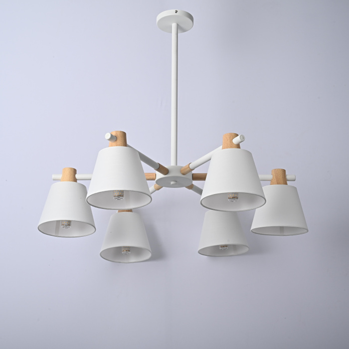 Потолочная люстра на штанге NATURA A WHITE 6 ImperiumLoft