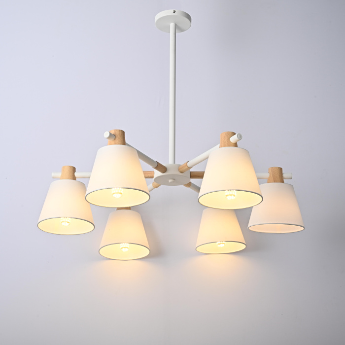 Потолочная люстра на штанге NATURA A WHITE 6 ImperiumLoft