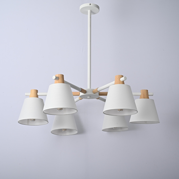 Потолочная люстра на штанге NATURA A WHITE 6 ImperiumLoft