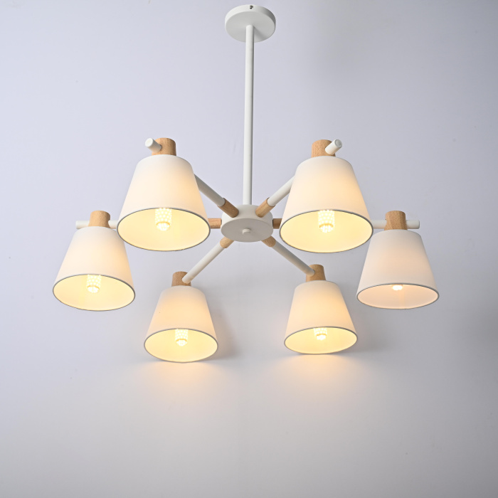 Потолочная люстра на штанге NATURA A WHITE 6 ImperiumLoft