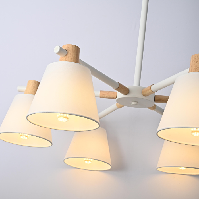 Потолочная люстра на штанге NATURA A WHITE 6 ImperiumLoft