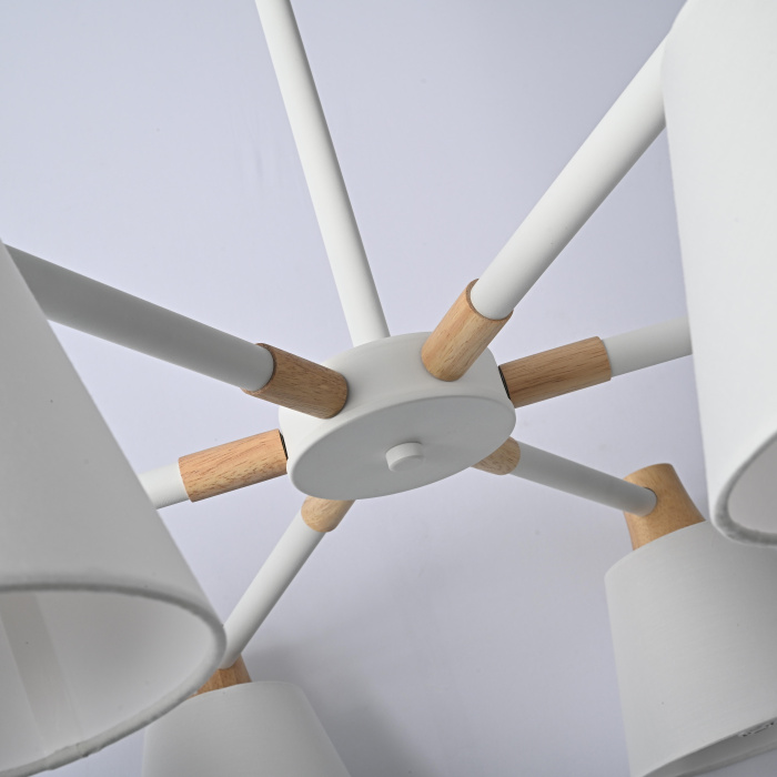 Потолочная люстра на штанге NATURA A WHITE 6 ImperiumLoft