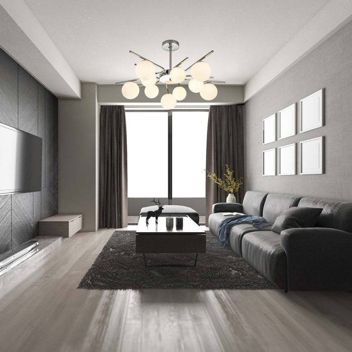 Потолочная люстра на штанге SPHERE ESCADA 642/10P Silver