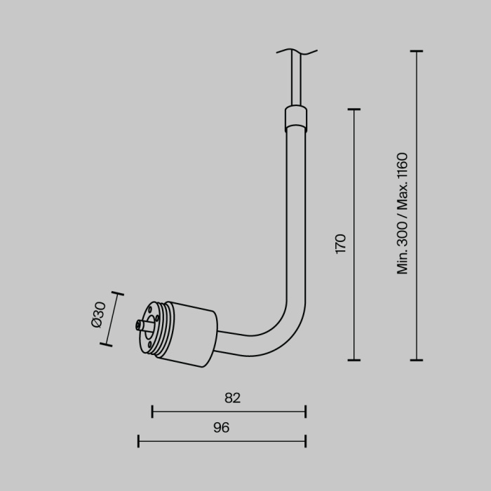 Заглушка для подвесного монтажа системы Shelf с вводом питания Maytoni CA024PL-P-B