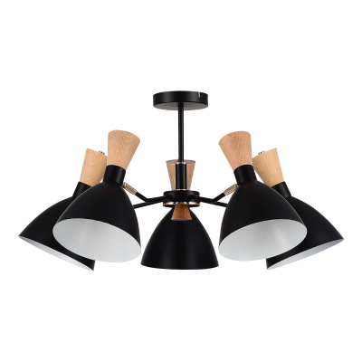 Светильник потолочный Черный/Черный, Светлое дерево, Золотистый E14 5*40W SLE1256-402-05