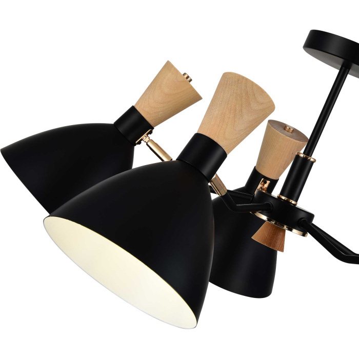 Светильник потолочный Черный/Черный, Светлое дерево, Золотистый E14 5*40W SLE1256-402-05