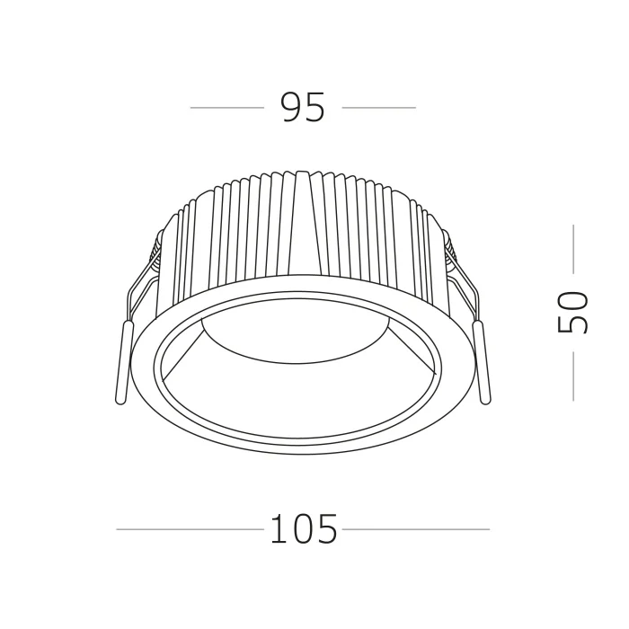 Светильник встраиваемый Черный LED 1*12W 3000K 1 080Lm Ra80 120° IP20 D105xH50 100-240V ST755.438.12