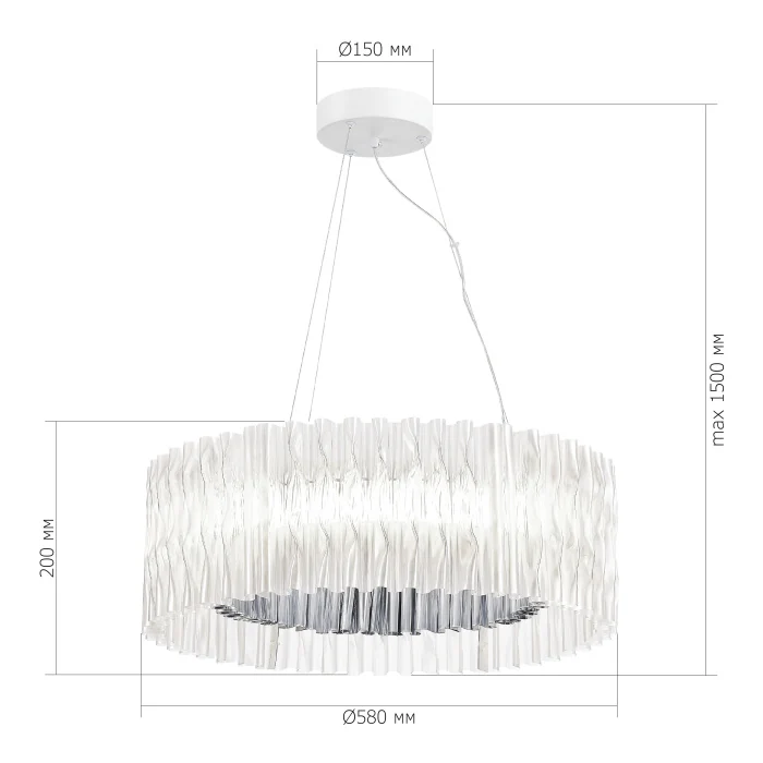 Светильник подвесной ST-Luce Хром/Прозрачный LED 1*64W SL6012.103.01