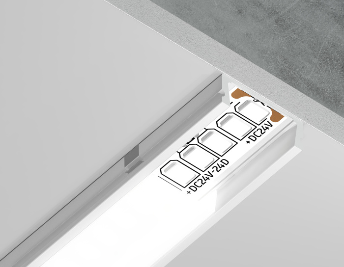 Алюминиевый профиль накладной 15.5*6 для светодиодной ленты до 11мм Ambrella light GP1700WH