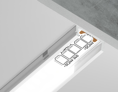 Алюминиевый профиль накладной 15.5*6 для светодиодной ленты до 11мм Ambrella light GP1700WH