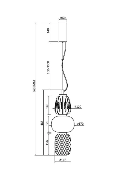 Подвесной светильник Maytoni MOD267PL-L28CH3K