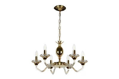 Подвесная люстра iLamp Flo YT2049-6 Золото+Коньяк