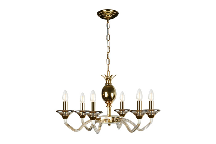 Подвесная люстра iLamp Flo YT2049-6 Золото+Коньяк