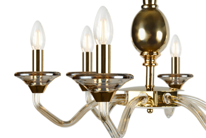 Подвесная люстра iLamp Flo YT2049-6 Золото+Коньяк