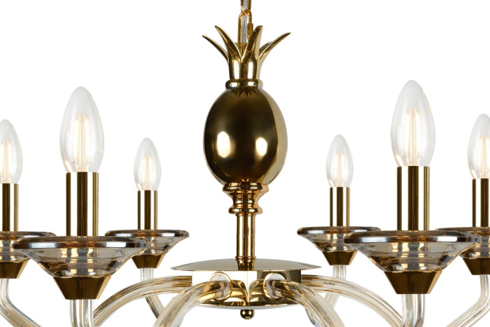 Подвесная люстра iLamp Flo YT2049-6 Золото+Коньяк