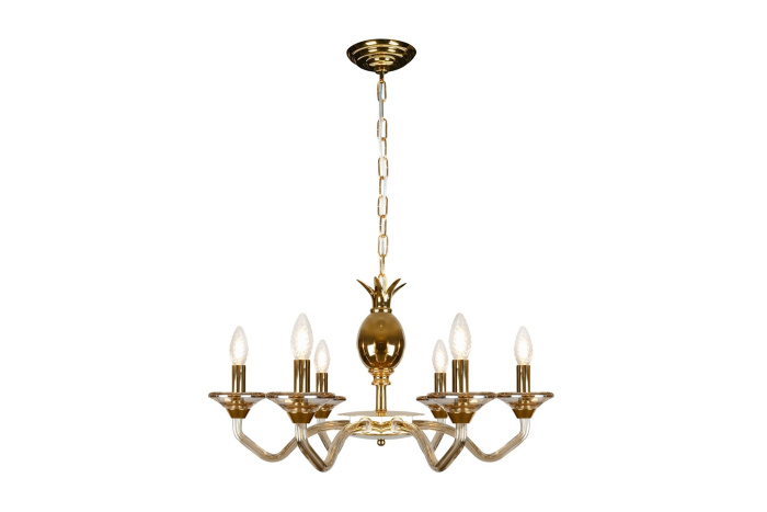 Подвесная люстра iLamp Flo YT2049-6 Золото+Коньяк