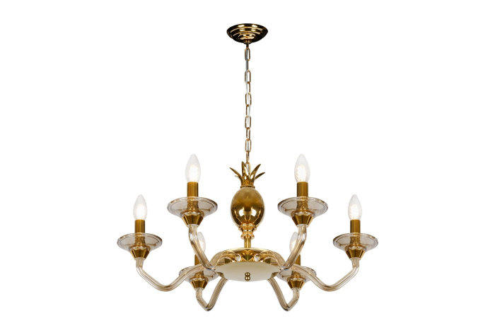 Подвесная люстра iLamp Flo YT2049-6 Золото+Коньяк
