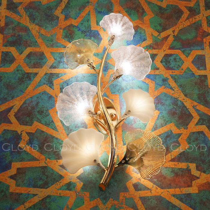 Бра Cloyd POLYNESIA W7 / выс. 77 см - стекло, керамика - золото (арт.20112)