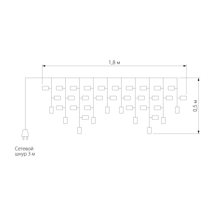 Гирлянда Eurosvet 100-001 мульти 1,8*0,5м IP20