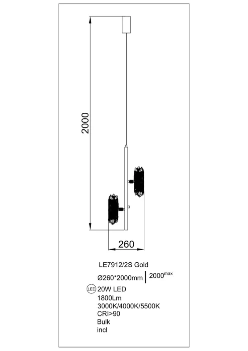 Подвесной светильник Leon Elizabeth LE7912/2S Gold