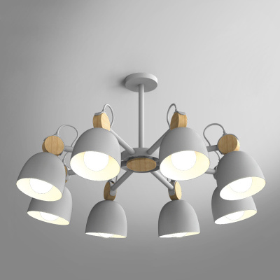 Потолочная люстра на штанге ROLLA 8 Gray ImperiumLoft