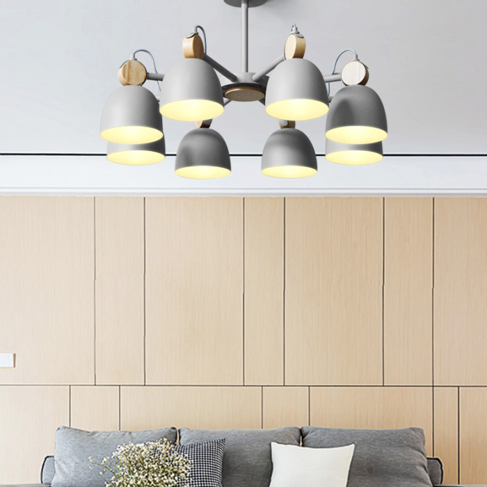 Потолочная люстра на штанге ROLLA 8 Gray ImperiumLoft