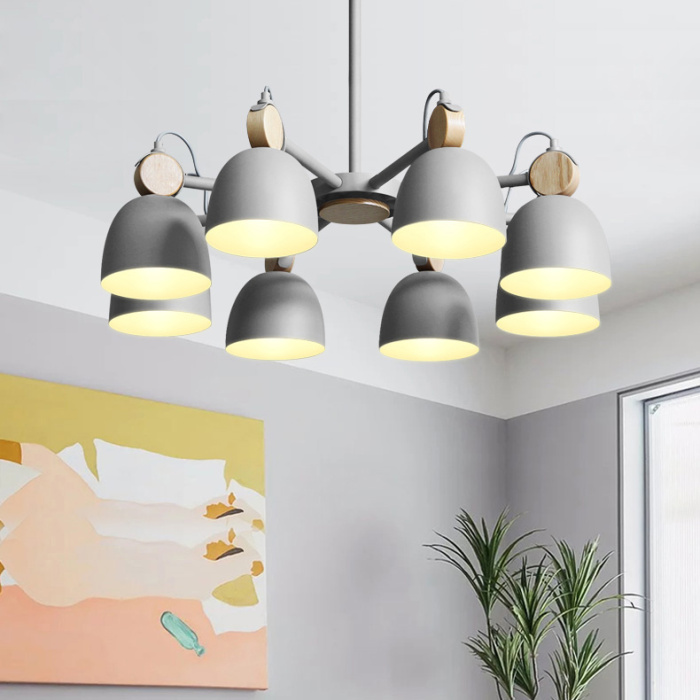 Потолочная люстра на штанге ROLLA 8 Gray ImperiumLoft