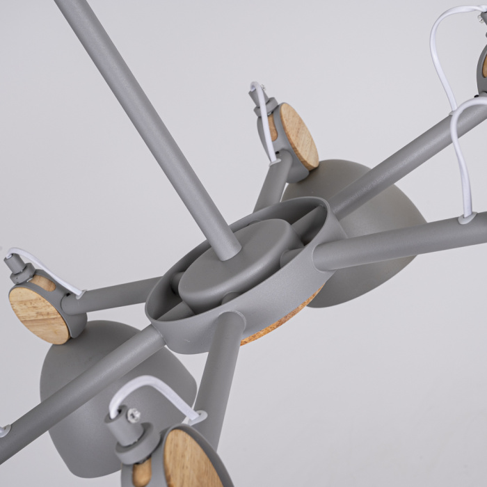 Потолочная люстра на штанге ROLLA 8 Gray ImperiumLoft