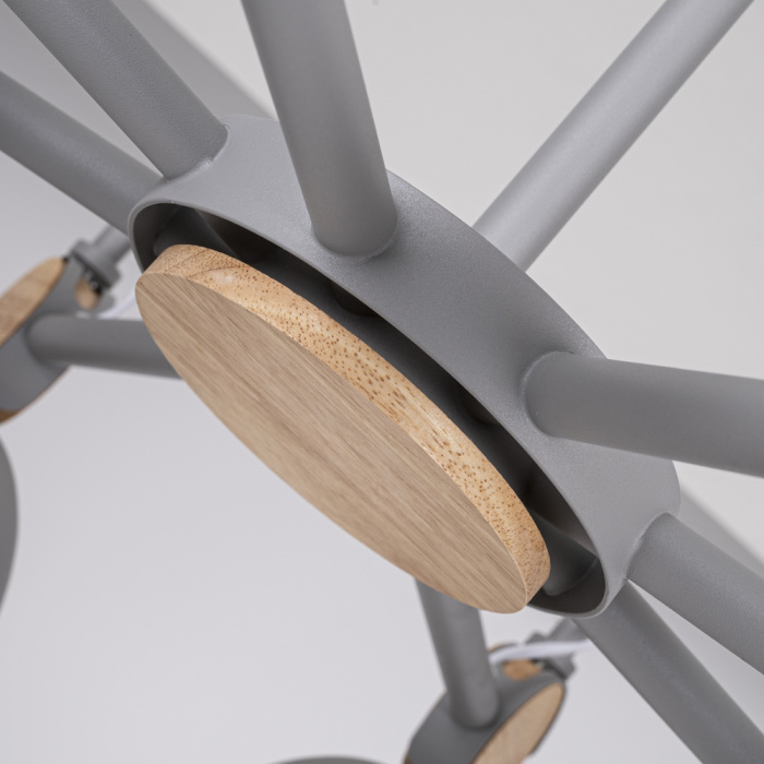 Потолочная люстра на штанге ROLLA 8 Gray ImperiumLoft